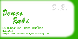 denes rabi business card